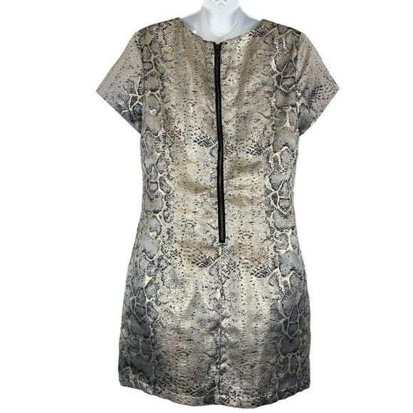 Sancturary Clothing Womens Snakeskin Reptile Metallic Mini Cocktail Dress sz M - Picture 11 of 16